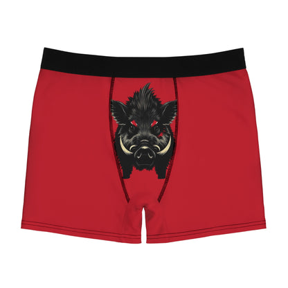 Hog Wild Men's Boxer Briefs - Comfortable Everyday Essentials, Funny Gifts, Unique Underwear, Fun Red, Gift for Him