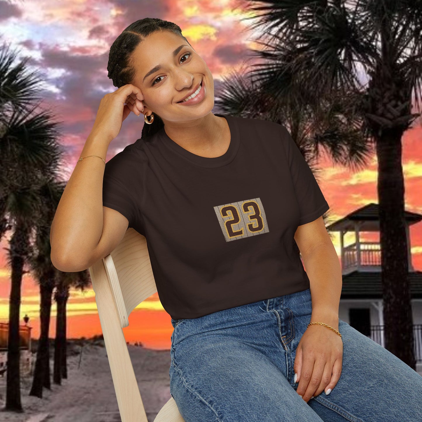 Baseball Stars Unisex Softstyle T-Shirt with Retro 23 Design, Casual Wear, Gift for Sports Lovers, Baseball Fans