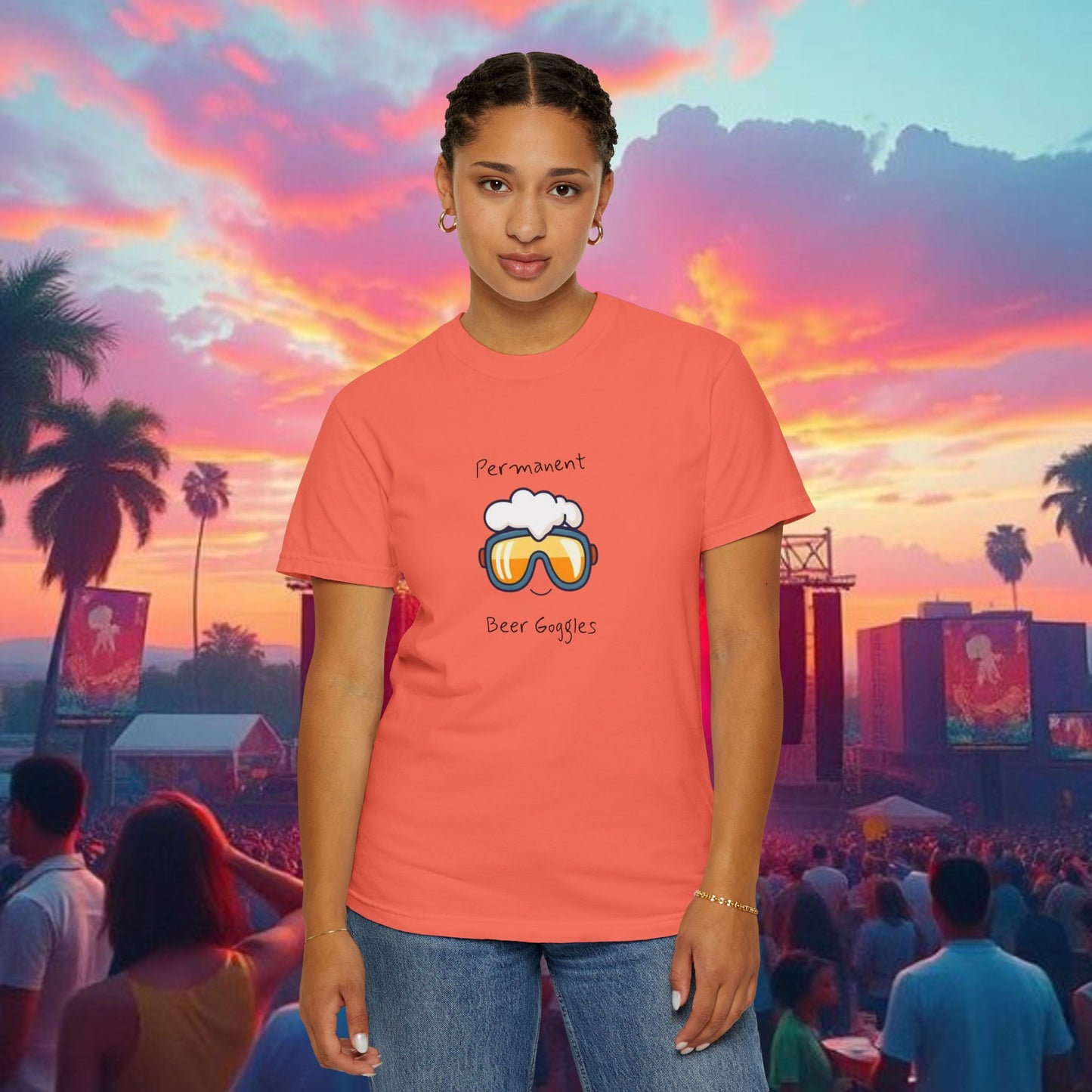 Unisex Beer Goggles Tee, Comedy T-Shirt, Festival Shirt, Funny Summer Tee, Barbecue Outfit, Gift for Beer Lovers