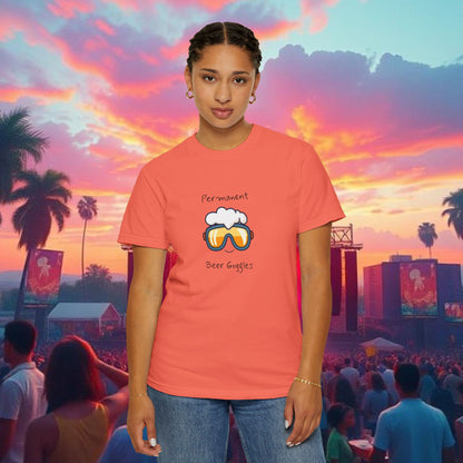 Unisex Beer Goggles Tee, Comedy T-Shirt, Festival Shirt, Funny Summer Tee, Barbecue Outfit, Gift for Beer Lovers