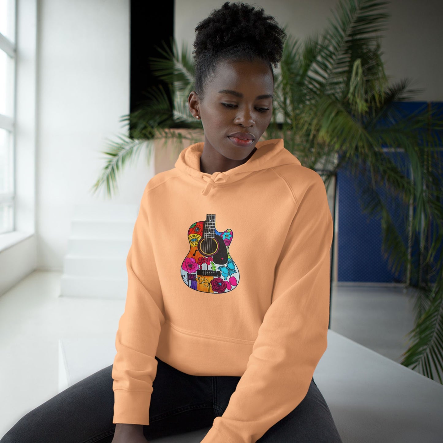 Vibrant Guitar Art Hoodie, Unisex Supply Hoodie, Music Lover Gift, Festival Fashion, Unique Hoodie, Perfect for Concerts, Stylish Gift Idea