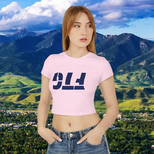 Upside Down FTG Stylish Women's Baby Tee - Trendy Crop Top, Casual Outfits, Birthday Gift, Bobcat Games, Everyday Essentials