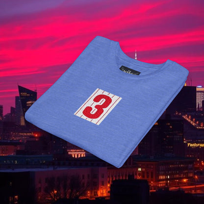 Baseball Stars Youth Short Sleeve Tee with Number 3, Kids Casual Wear, Birthday Gift, Sports Day, School Activities, Team Spirit