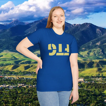 Upside Down FTG Unisex Softstyle T-Shirt - Trendy Fashion Tee, Everyday Comfort, Gift for Bobcat Fans, Gameday Wear, Relaxed Style