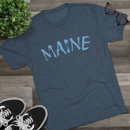 Maine Bear Paw Tee — Coastal State Graphic T-Shirt, Tri-Blend, Ultra Soft T-Shirt, Perfect for Gameday