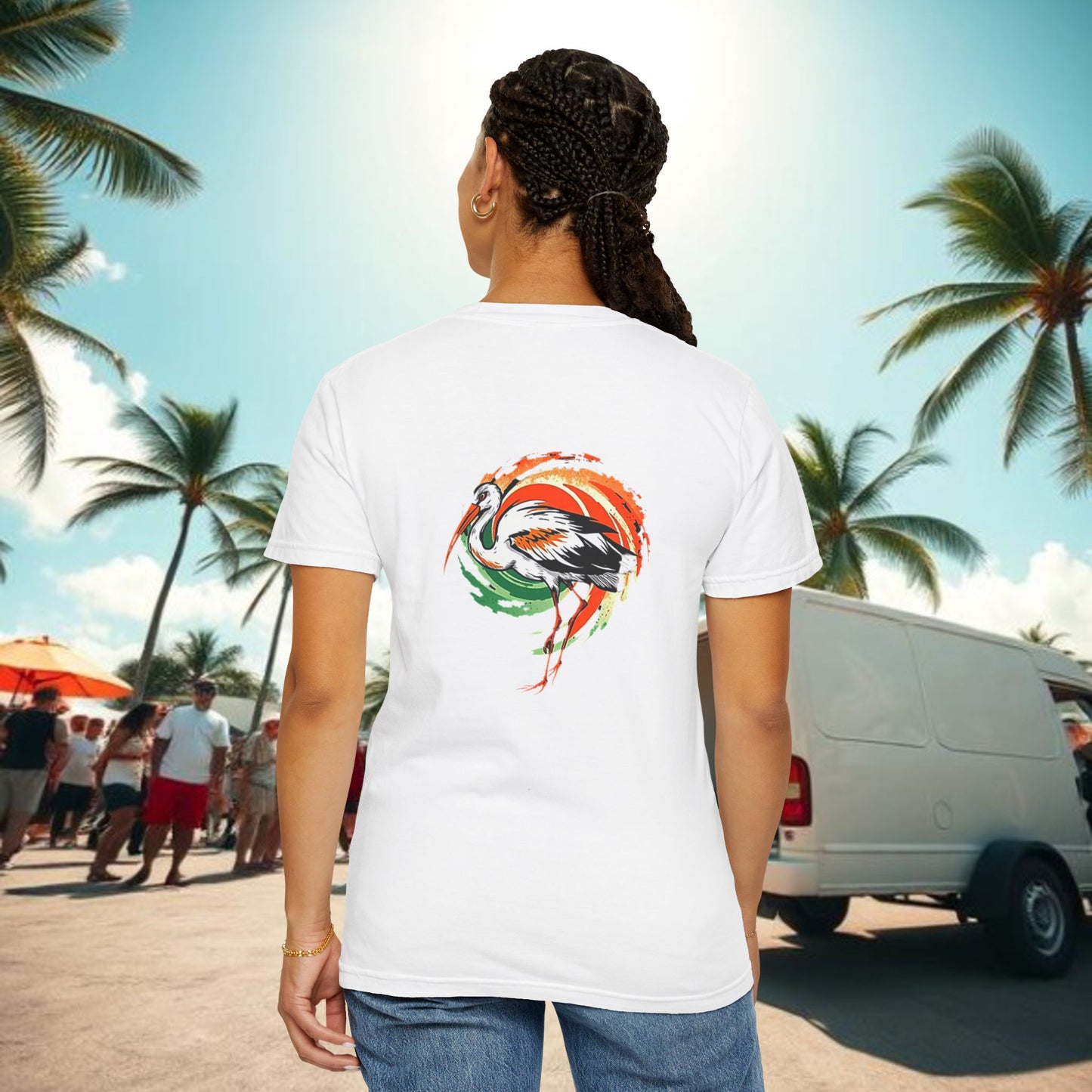 Miami Vibe Unisex Garment-Dyed T-shirt, Casual Wear, Summer Fashion, Nature Lovers, Beach Party, Gift Idea