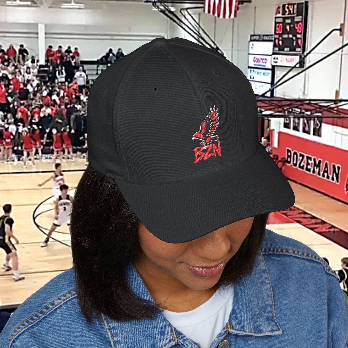 Embroidered Hawk Cap for Sports Fans, Casual Wear, Gift for Him, Outdoors, Adjustable Cotton Hat