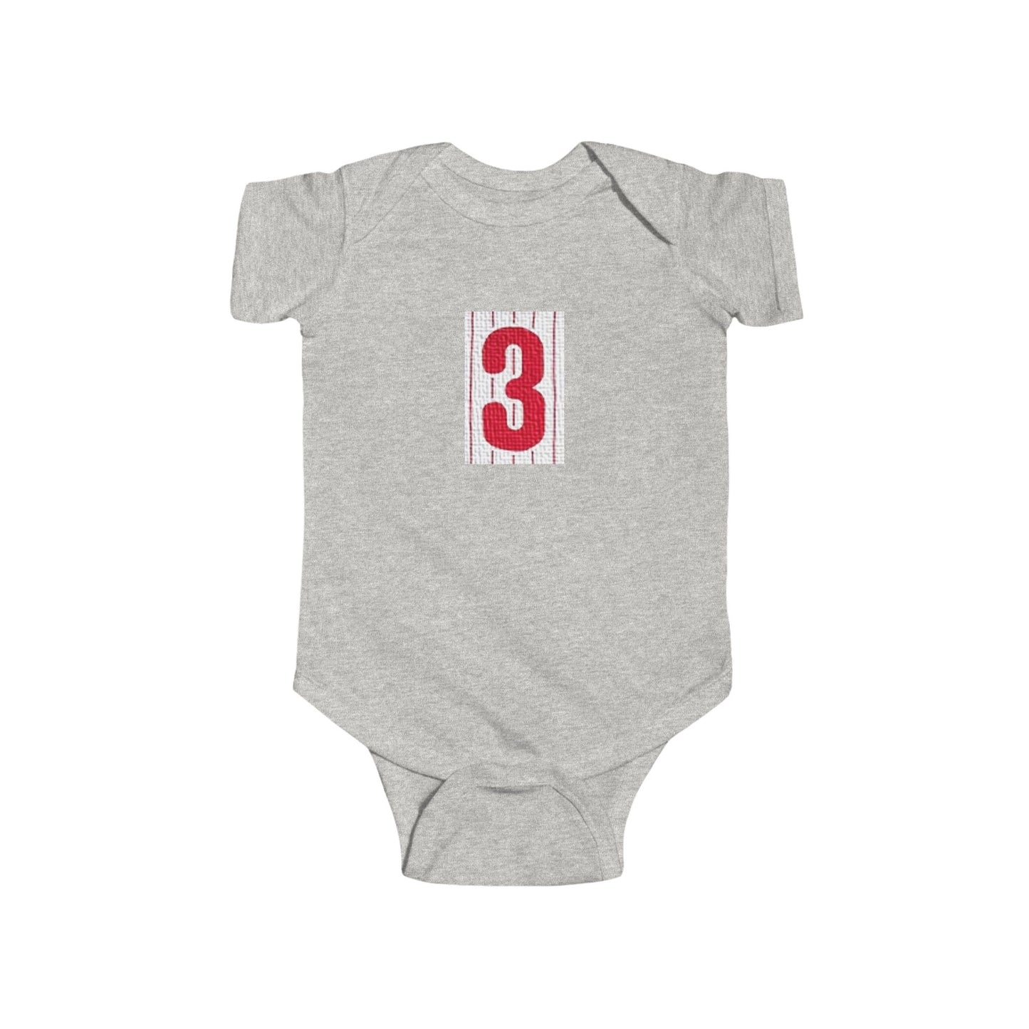 #3 Infant Bodysuit with Red Number 3, Baby Shower Gift, Milestone Outfit, Birthday Celebration, Newborn Clothing