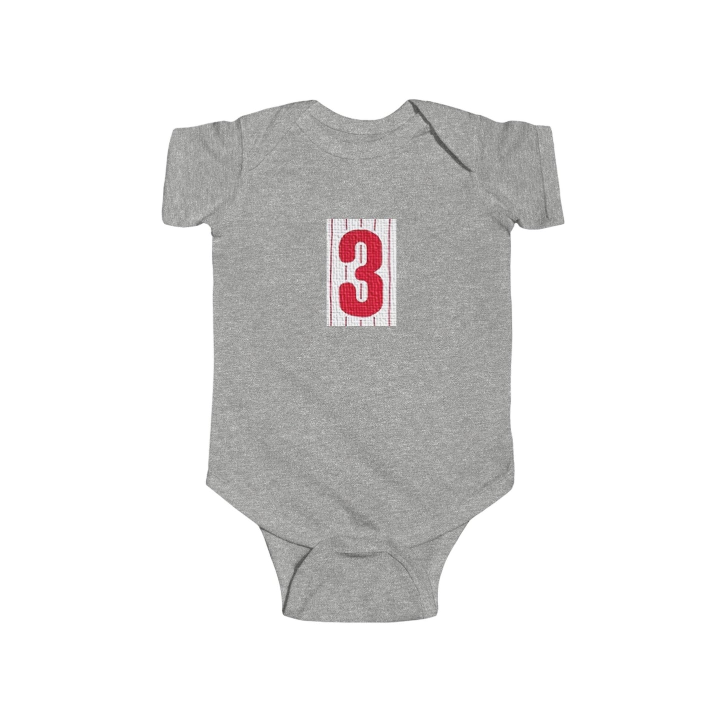 #3 Infant Bodysuit with Red Number 3, Baby Shower Gift, Milestone Outfit, Birthday Celebration, Newborn Clothing