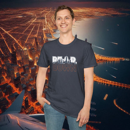 Bear Down Unisex Softstyle T-Shirt, Casual Graphic Tee, Gift for Bears Fans, Sporty Apparel, Everyday Comfort Shirt