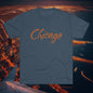 Chicago Script Tee – Handwritten City Shirt, Tr-Blend, Super Soft T-Shirt, Perfect for Gameday