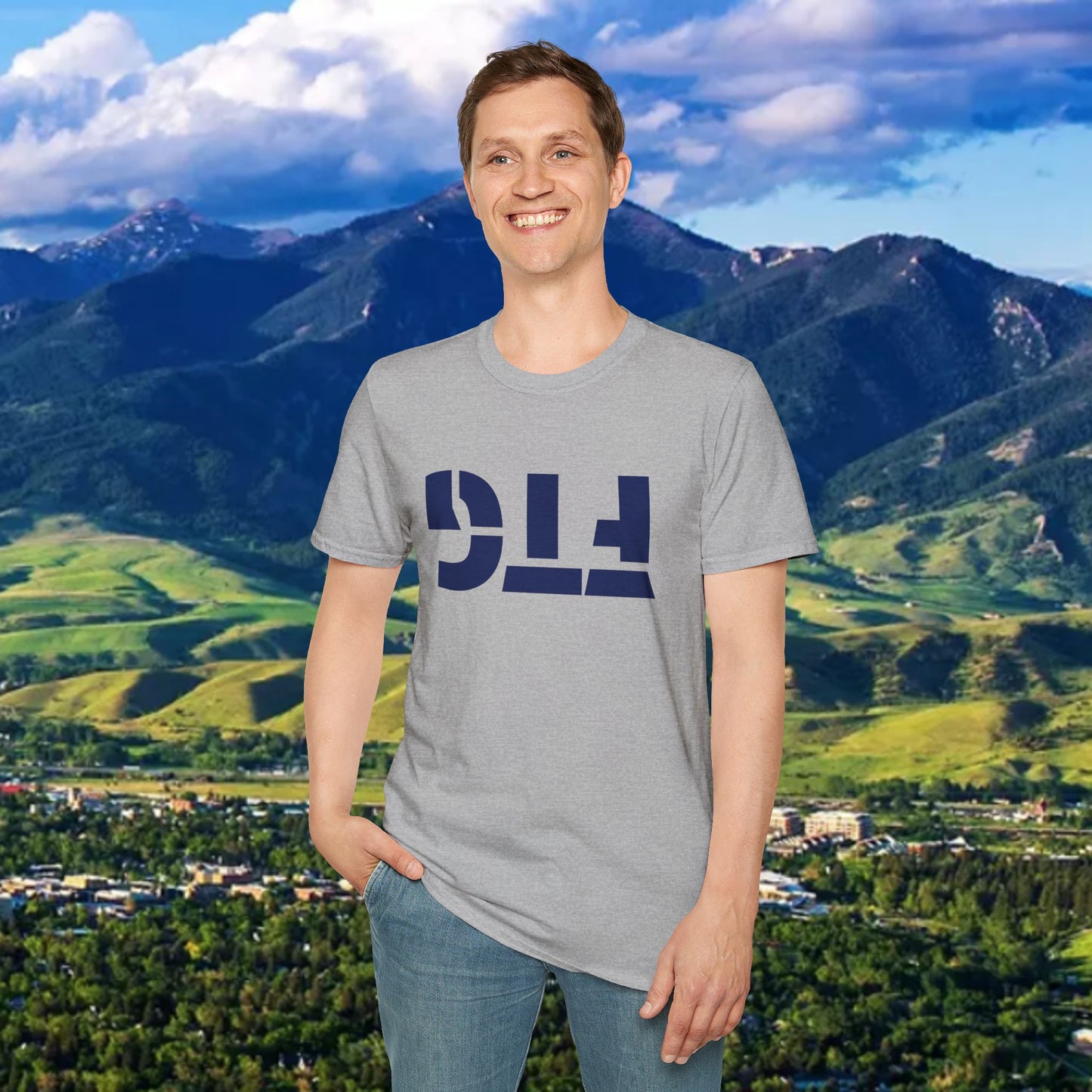 Upside Down FTG Unisex Softstyle T-Shirt - Trendy Fashion Tee, Everyday Comfort, Gift for Bobcat Fans, Gameday Wear, Relaxed Style