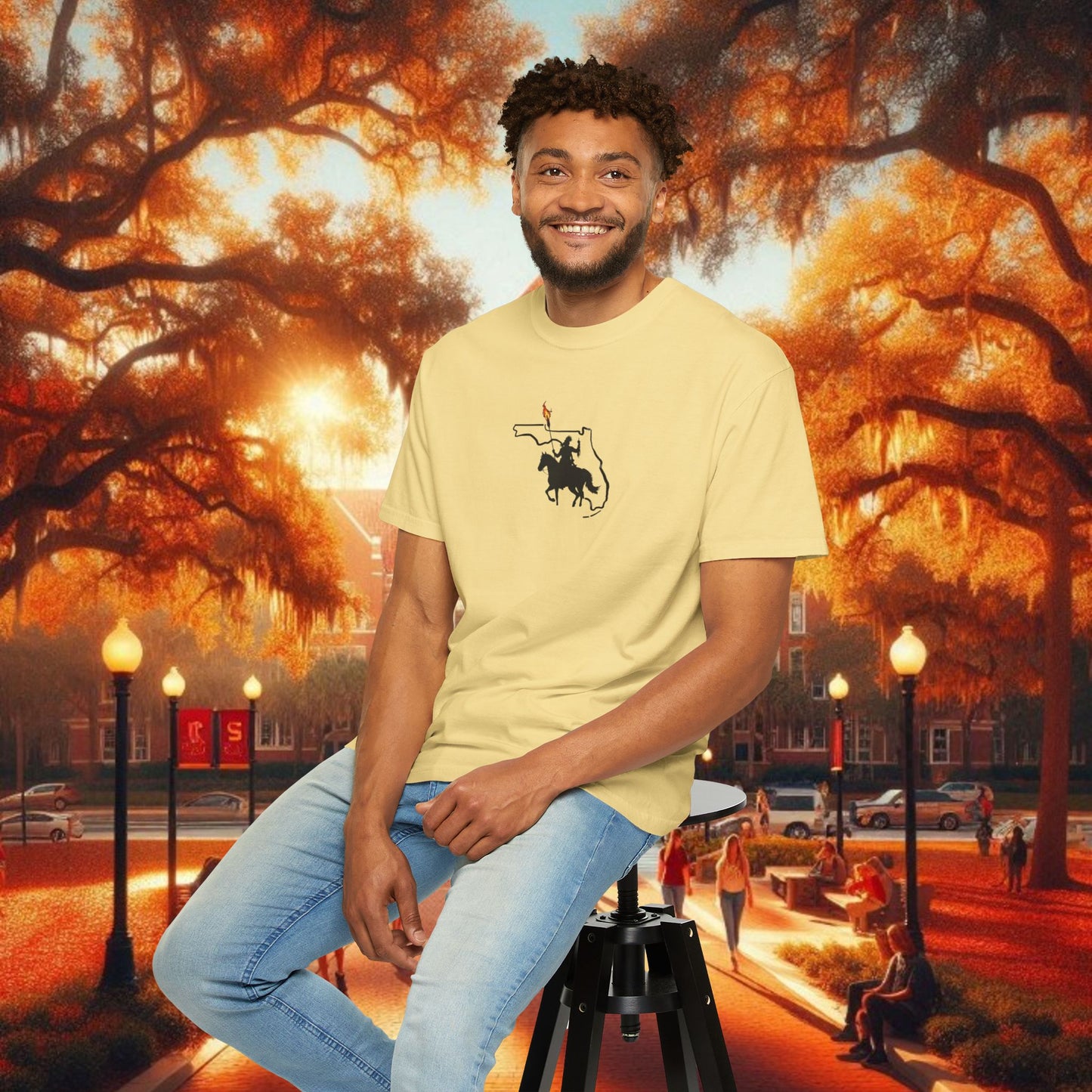 T-Shirt with Tally Design, Casual Wear, Gift for Sports Fans, College Apparel, Summer Fashion, State Pride Tee