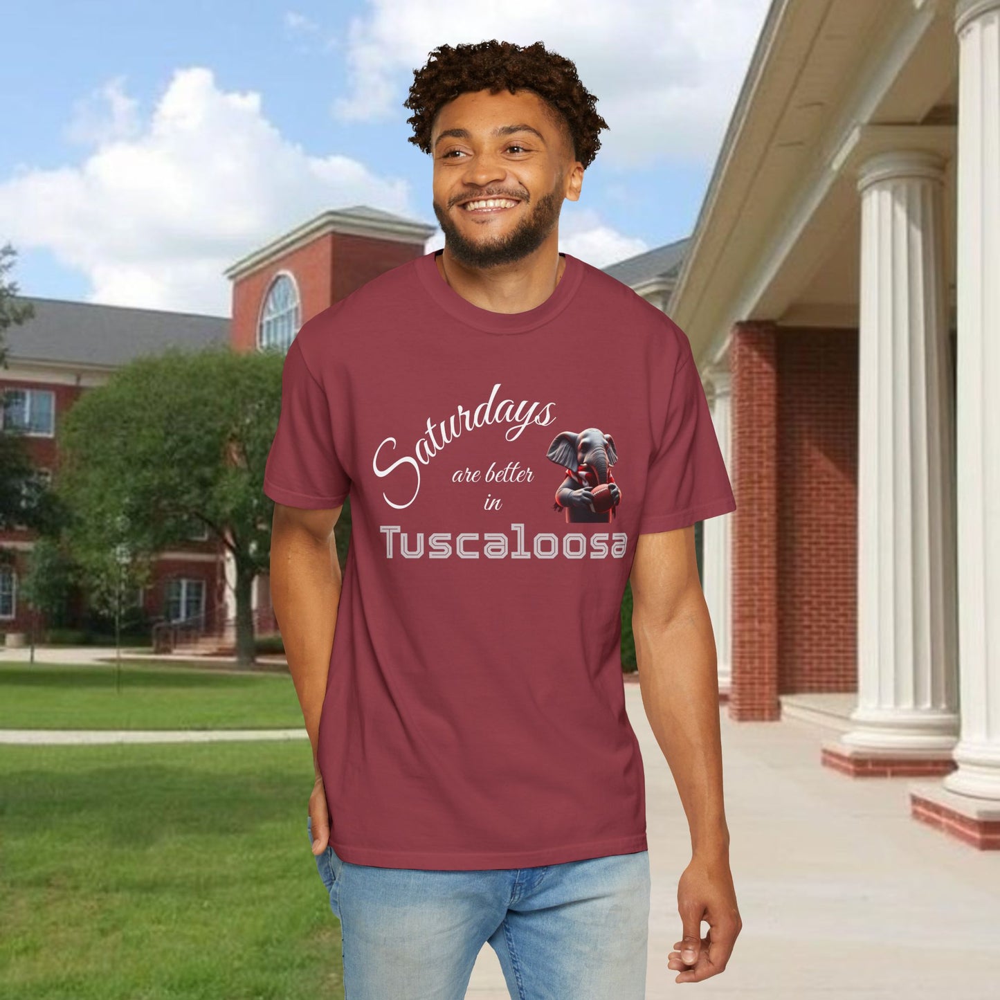 Saturdays in Tuscaloosa T-Shirt, Casual Tee, Dog Lover Gift, Weekend Wear, College Spirit Shirt, Unisex Apparel