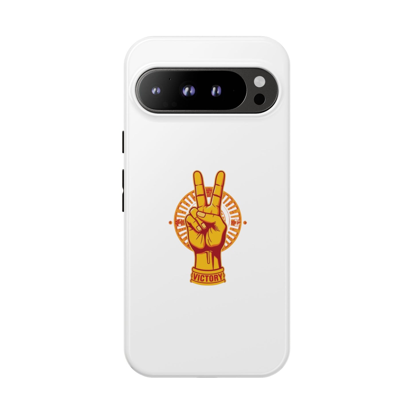 Victory Themed Stylish Phone Case - Tough Cases with Peace Sign Design, Customizable Phone Covers, Gift for Tojan Fans, Trendy Accessories