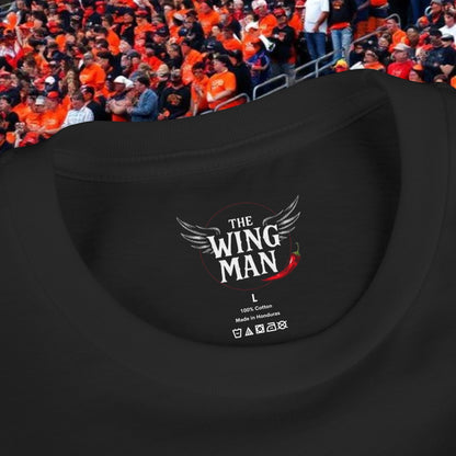 Youth Tee — Kids Black Shirt with Orange Whisker & Teeth Graphic, Perfect for Gameday