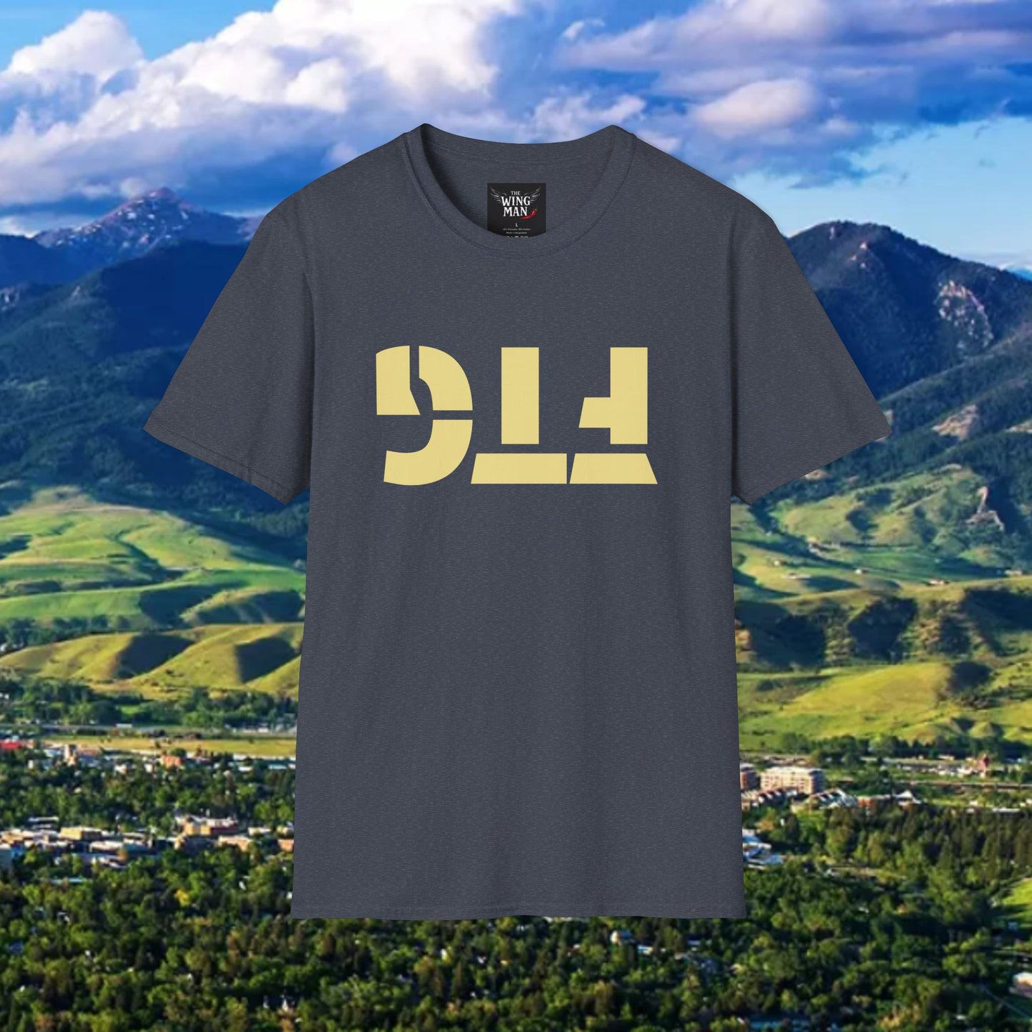 Upside Down FTG Unisex Softstyle T-Shirt - Trendy Fashion Tee, Everyday Comfort, Gift for Bobcat Fans, Gameday Wear, Relaxed Style