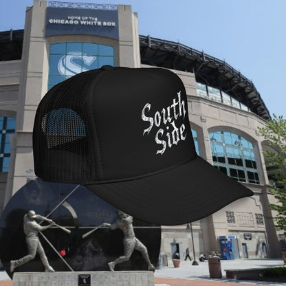 South Side Embroidered Foam Trucker Hat, Casual Cap, Streetwear Hat, Outdoor Hat, Gift for Him, Music Festival Accessory