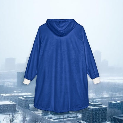 Hooded Blanket - Cozy Blue '17' Sports Number Lounge Throw, Perfect for a Snow Game