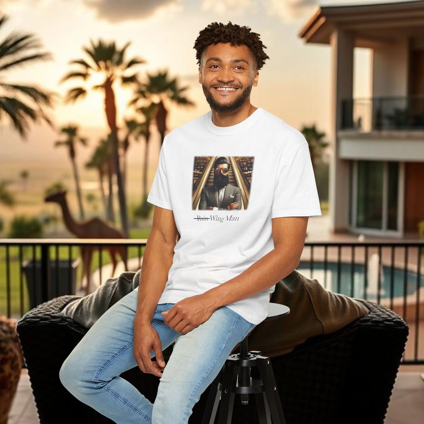 The Wing Man T-Shirt, Casual Unisex Tee, Gift for Him, Stylish Streetwear, Graphic Tee for Events, Fashionable Art Shirt