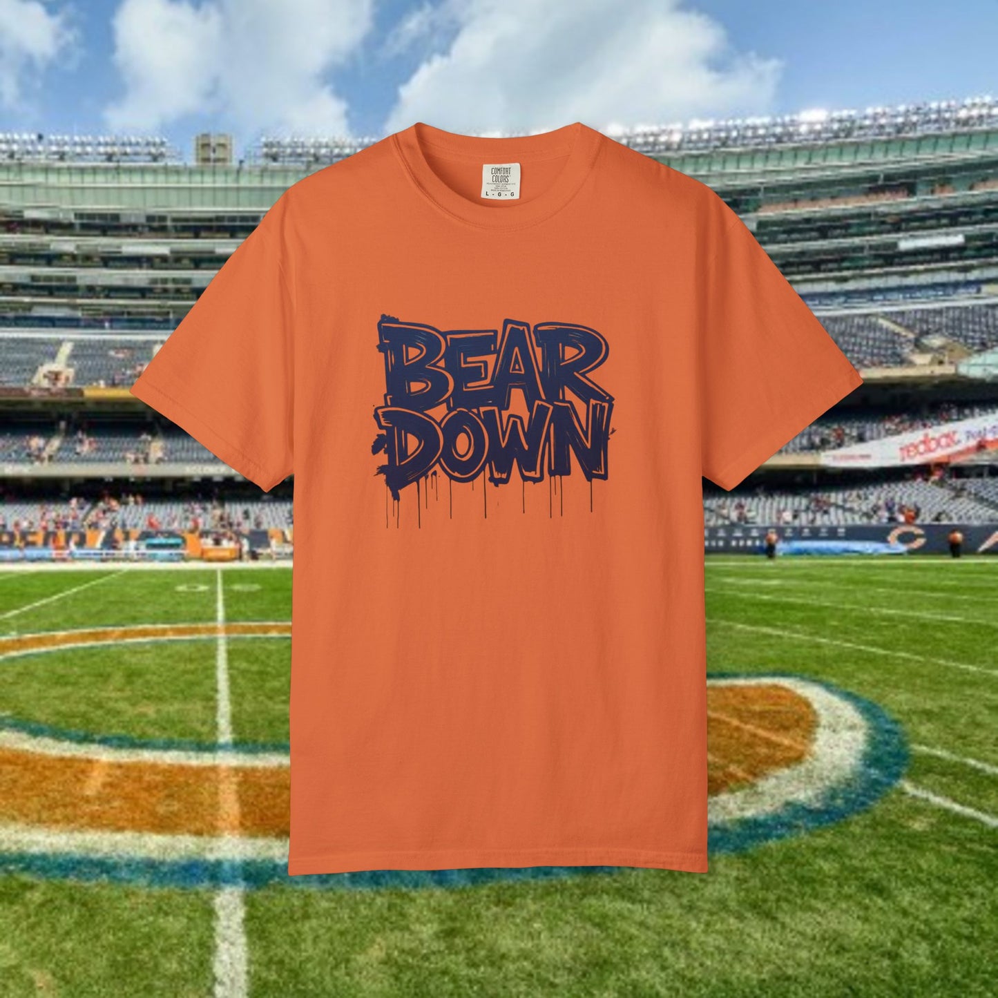 Vibrant Bear Down Unisex T-Shirt | Trendy Graphic Tee, Casual Wear, Gift for Sports Fans, Summer Style.