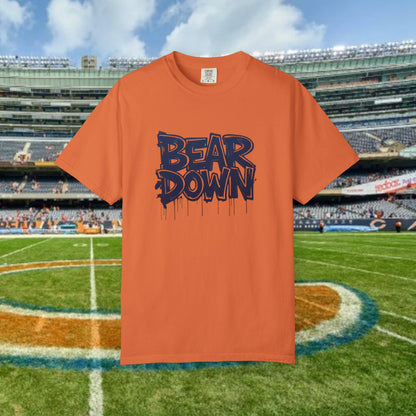 Vibrant Bear Down Unisex T-Shirt | Trendy Graphic Tee, Casual Wear, Gift for Sports Fans, Summer Style.