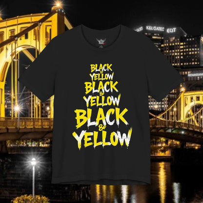 Black & Yellow Graphic Tee — Bold Pittsburgh Colors T-Shirt