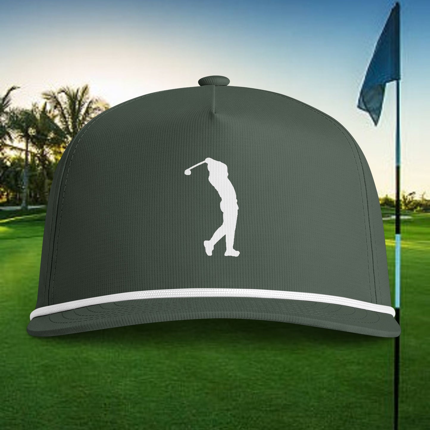 Golf Swing Rope Cap — Sunwashed Golf Hat with Rope Trim