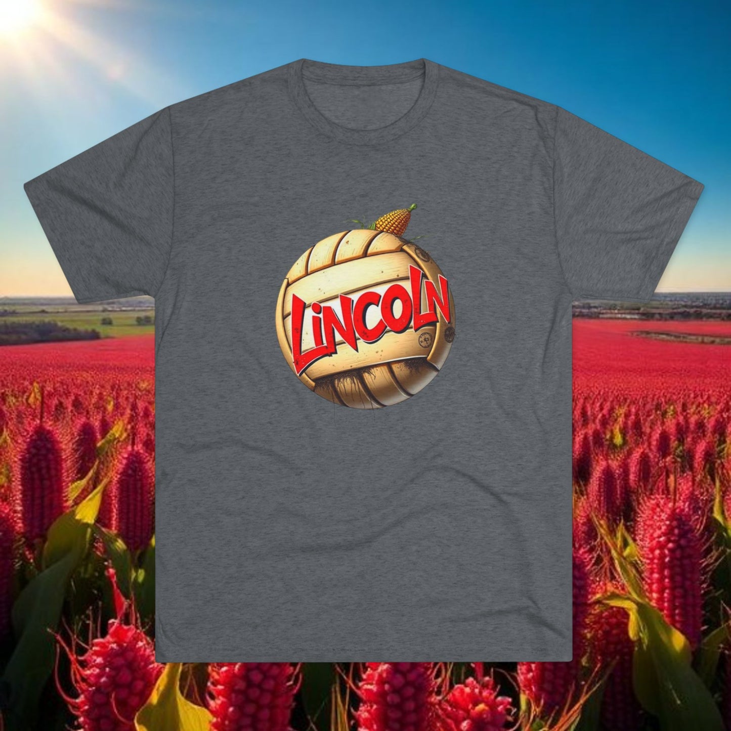 Lincoln Retro Volleyball Tee, Tr-Blend, Super Soft Style T-Shirt, Perfect for Gameday