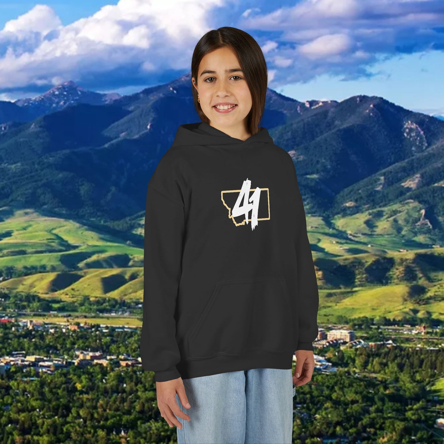 Youth Hoodie - '41' Minimalist Graphic Pullover