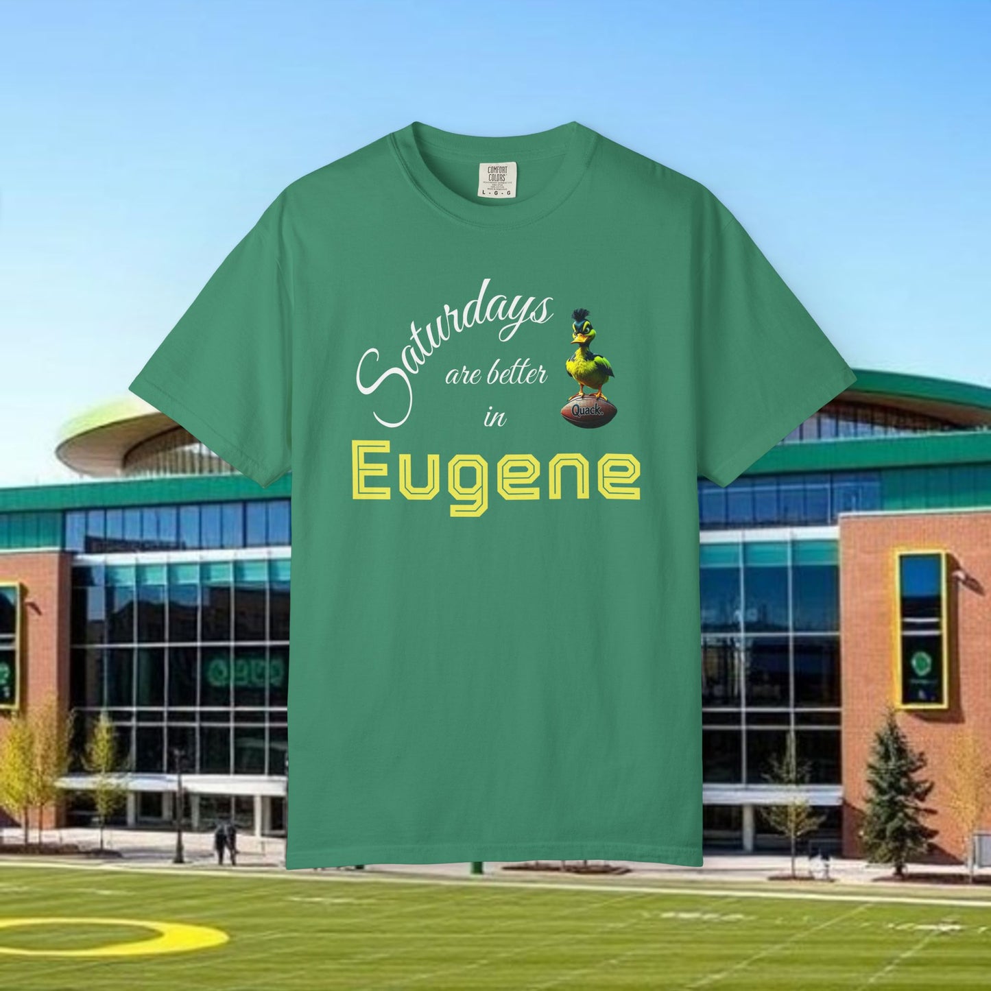 Eugene Saturdays T-Shirt | Unisex Garment-Dyed Tee for Gametime, College Spirit, Graduation, Tailgating, Oregon Fans