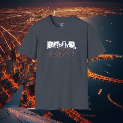 Bear Down Unisex Softstyle T-Shirt, Casual Graphic Tee, Gift for Bears Fans, Sporty Apparel, Everyday Comfort Shirt