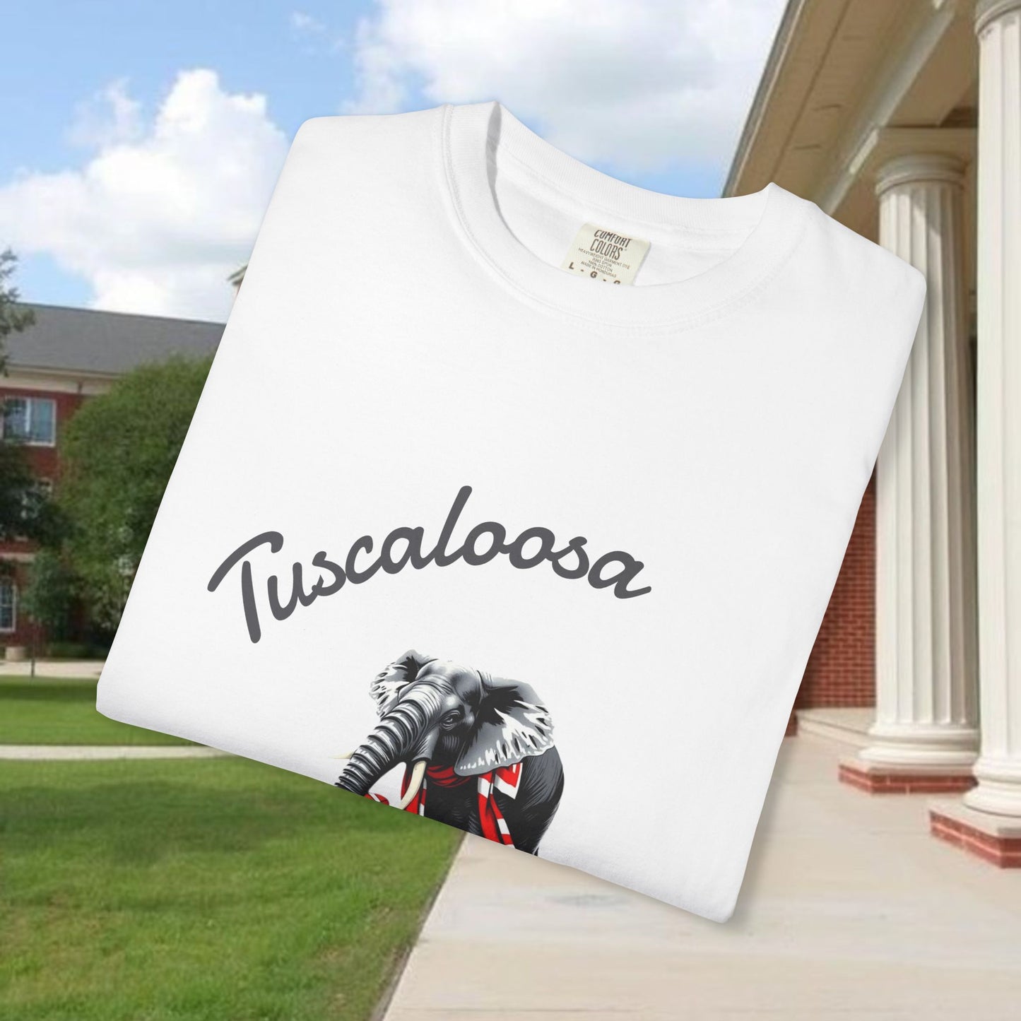 Tuscaloosa Elephant T-Shirt — University Pride Vintage Campus Tee, Soft-Style, Perfect T-Shirt for Gameday and the Tailgate