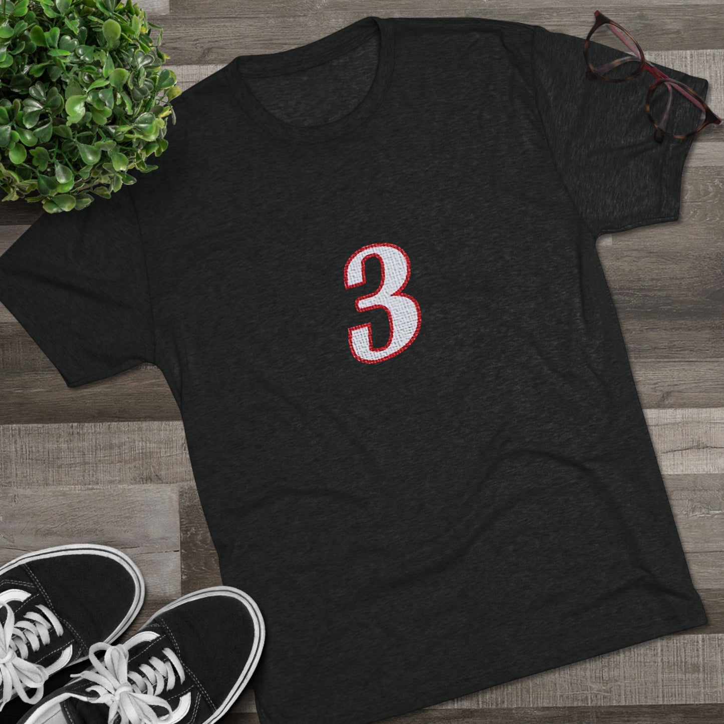 Legends Philly 3 Graphic Tee — Retro Number Front, Script 'Philly' Back