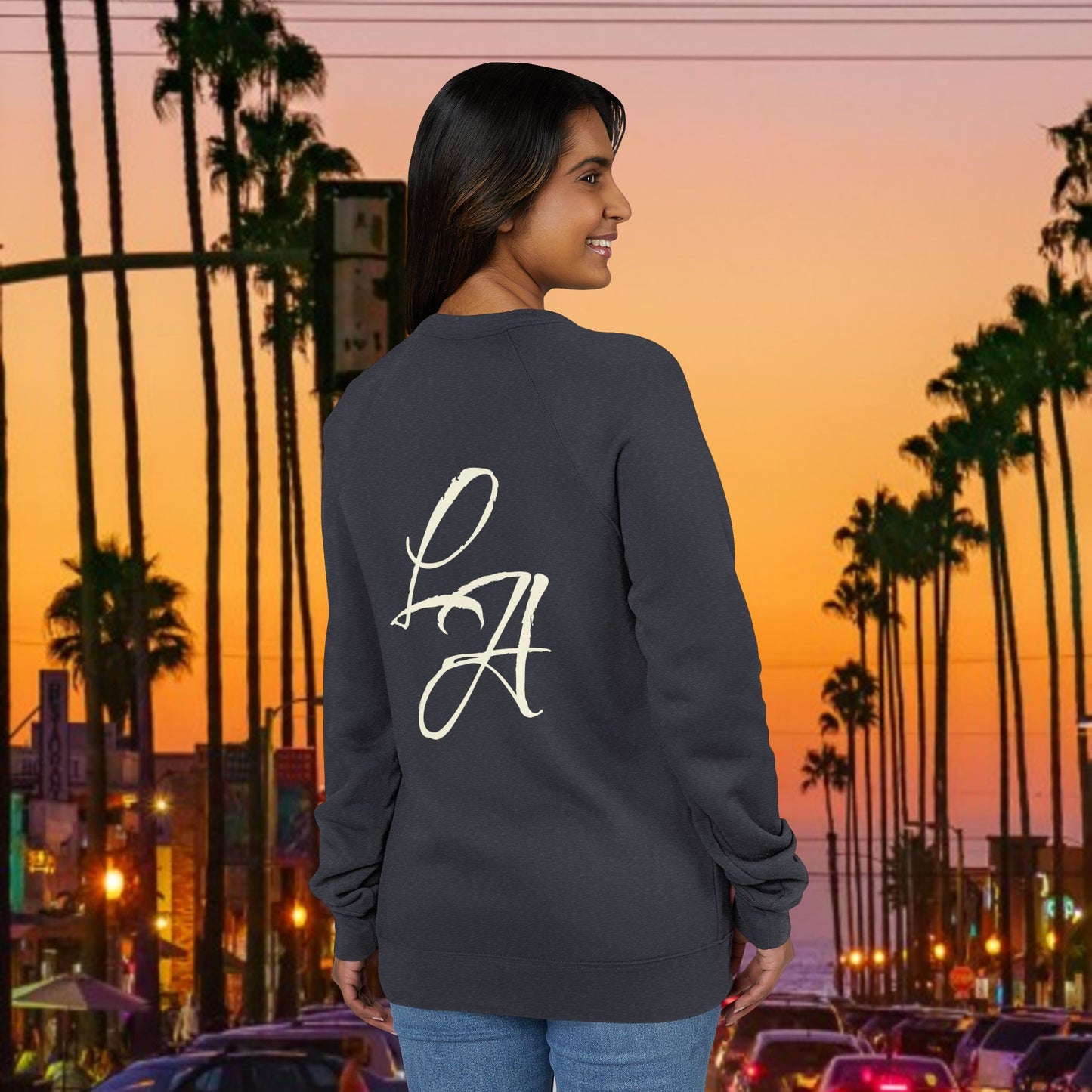 LA Script Raglan Sweatshirt, Super Soft Material and Comfortable Stylish Fit