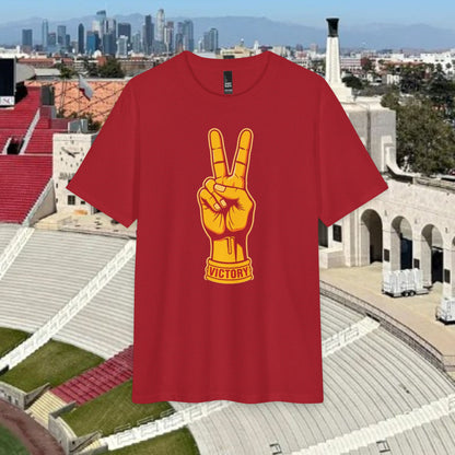 Victory Sign T‑Shirt — Retro Orange & Yellow Graphic Tee