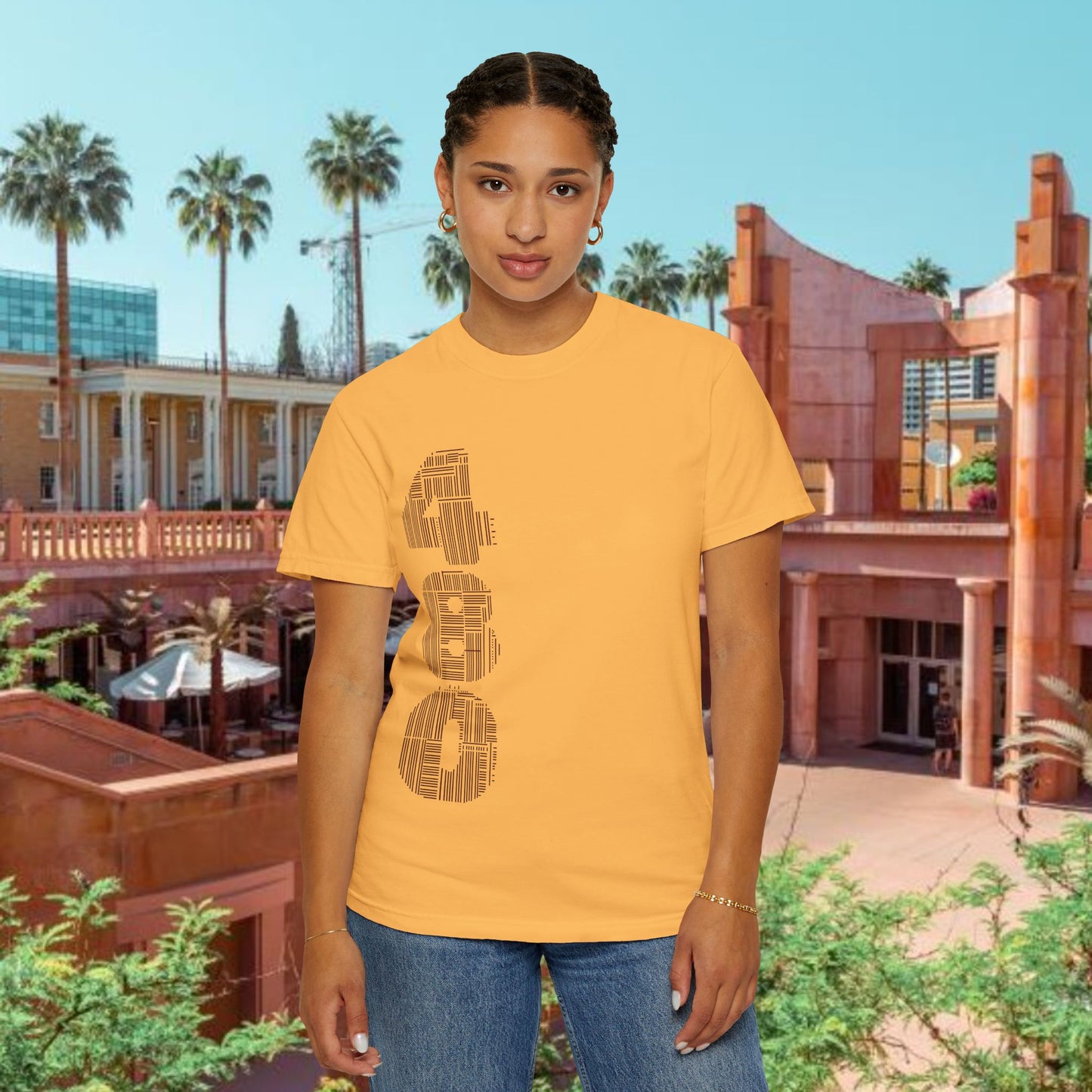 Tempe Trident Tee — 480 Vertical Number Front, Tempe Graphic Back