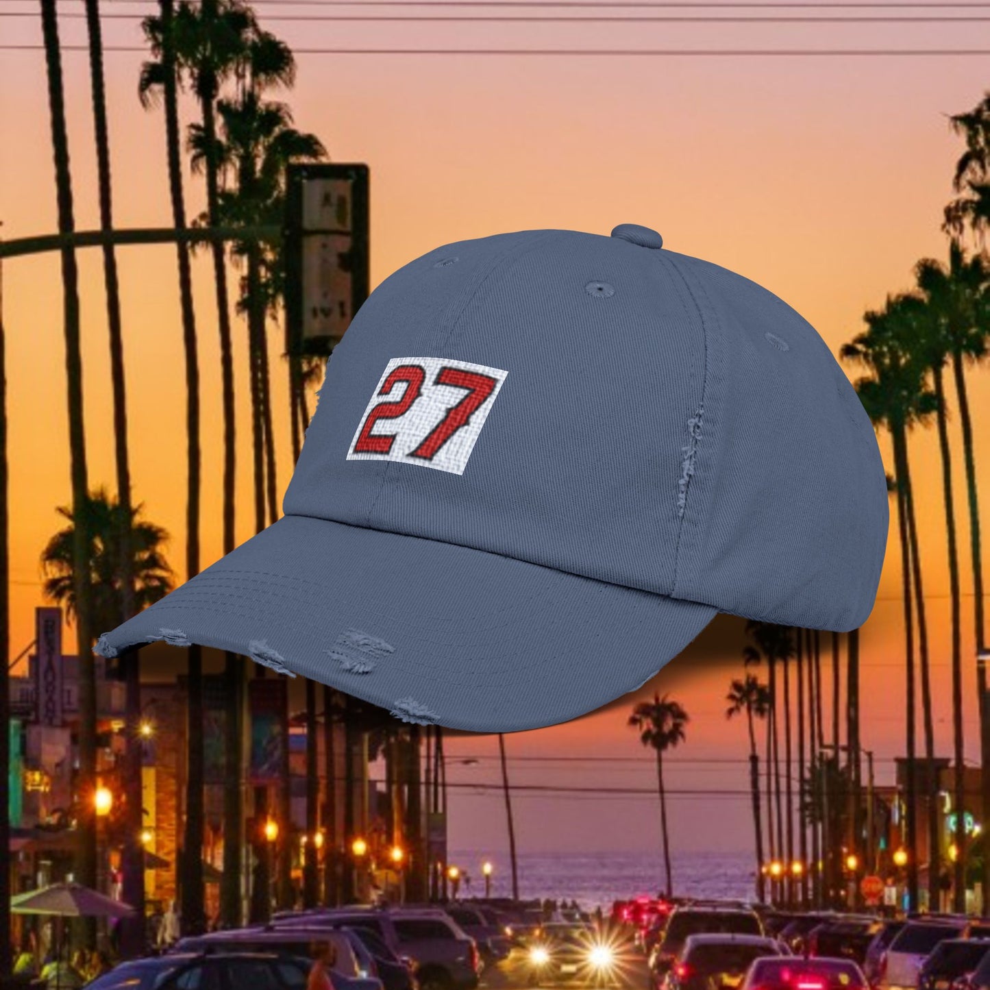 #27 Vintage Distressed Cap, Casual Hat, Everyday Wear, Sports Enthusiast Gift, LA Fans, Baseball Fans