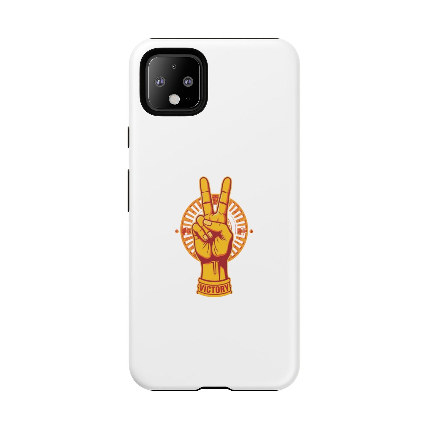 Victory Themed Stylish Phone Case - Tough Cases with Peace Sign Design, Customizable Phone Covers, Gift for Tojan Fans, Trendy Accessories