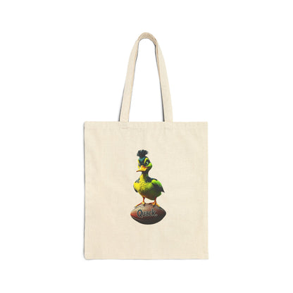 Eco-Friendly Cotton Canvas Tote Bag, Oregon outline with Vibrant Duck Logo. Logos on both sides.