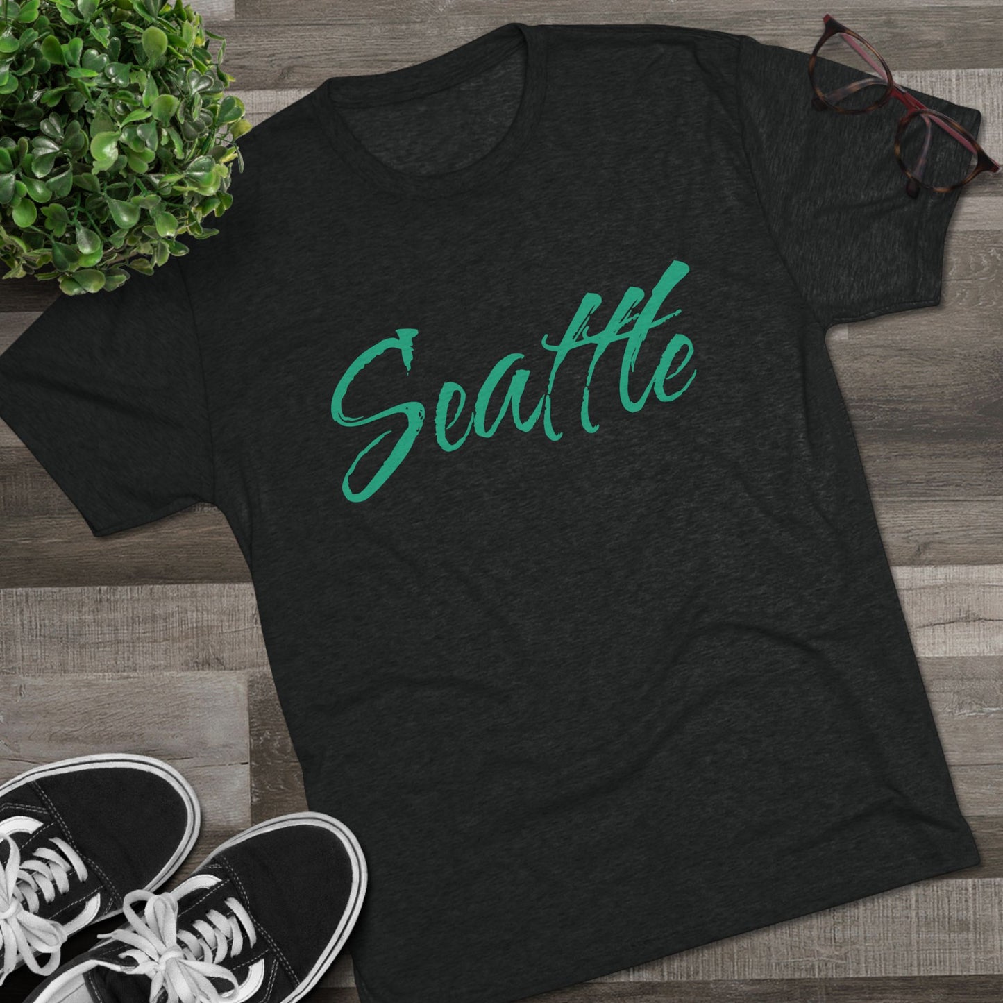 Seattle Script Tee — Casual City Souvenir T-Shirt, Perfect for Gameday, Tri-Blend Soft Material