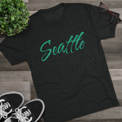 Seattle Script Tee — Casual City Souvenir T-Shirt, Perfect for Gameday, Tri-Blend Soft Material