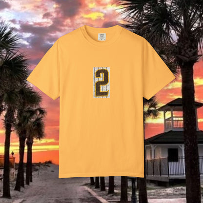 Number 2 Graphic T-Shirt — Bold Retro Patch Front & X Back Tee