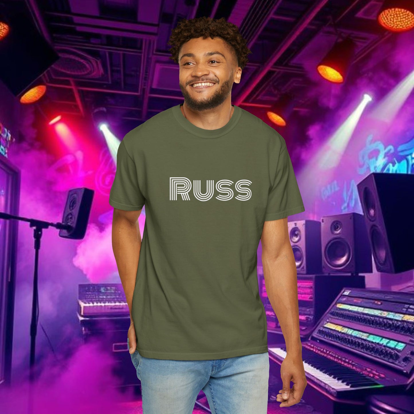 Russ Unisex T-Shirt with Retro Design, Hip-Hop Shirt, Casual Wear, Unique Style, Russ Apparel