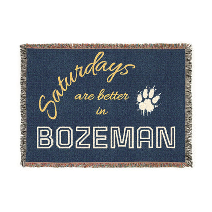 Saturdays Are Better in Bozeman Woven Blanket