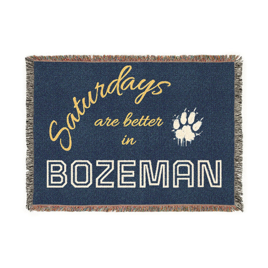 Saturdays Are Better in Bozeman Woven Blanket