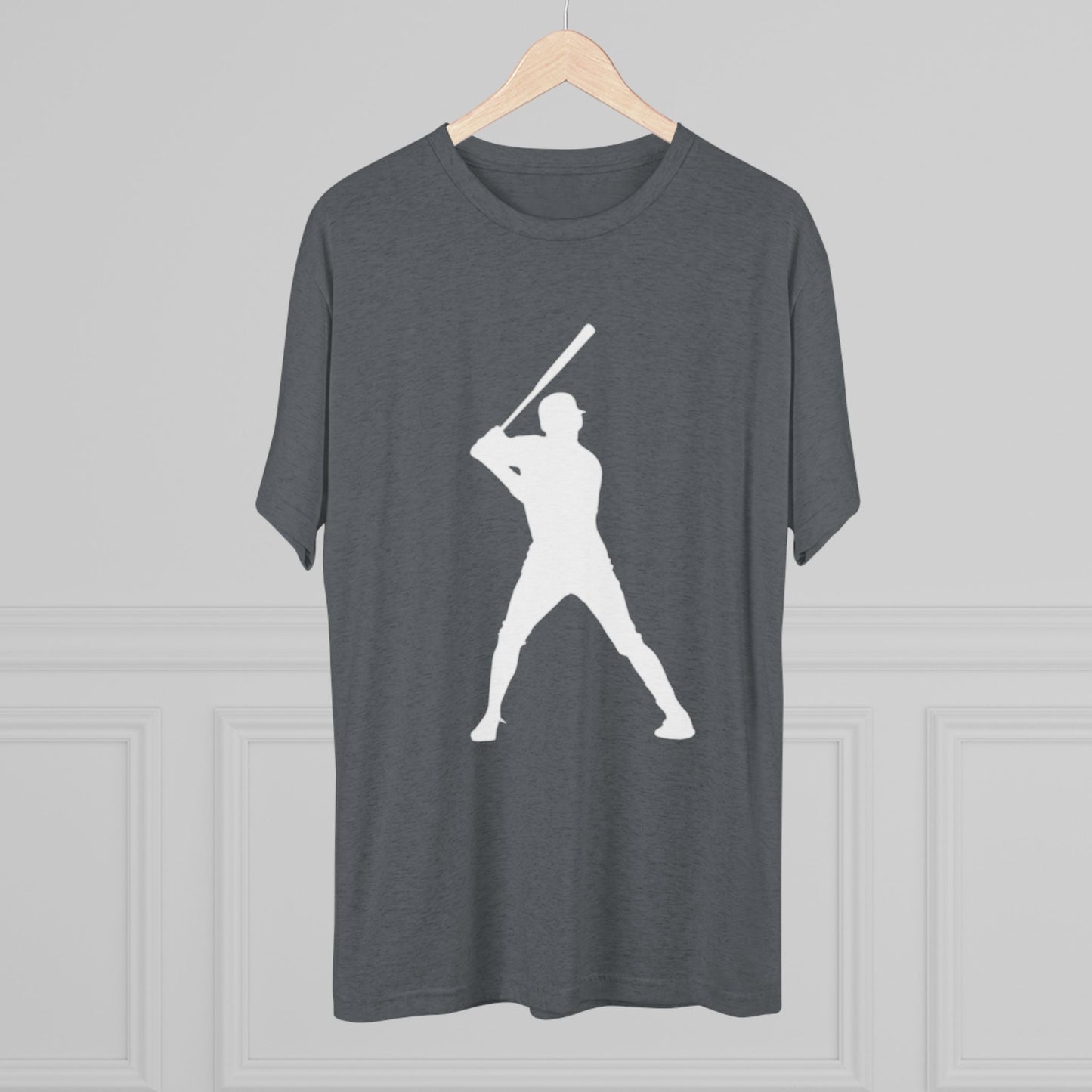 Baseball Stars 99 Batter Tee — Athletic Player Silhouette T-Shirt with '99' Back Number, Tri-Blend