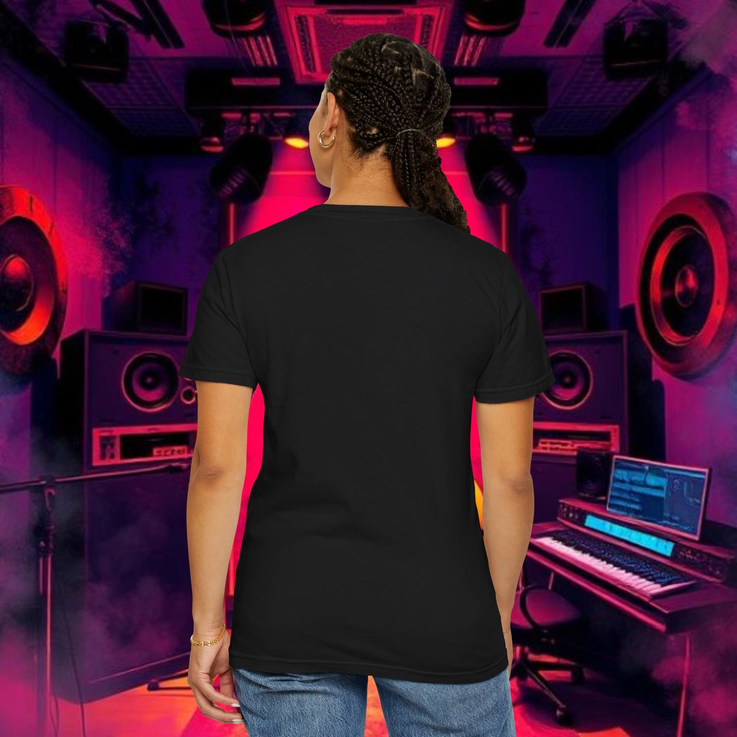 Colorful Unisex Garment-Dyed T-shirt, Artistic Graphic Tee, Music Festival Shirt, Casual Everyday Wear, Vibrant Streetwear, Unique Gift Idea