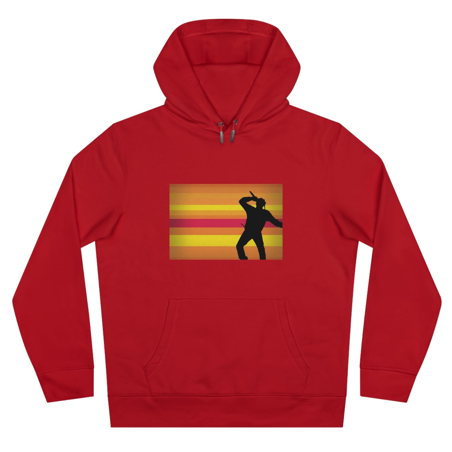 King Silhouette Hoodie — Retro Sunset Dance Graphic Hooded Sweatshirt