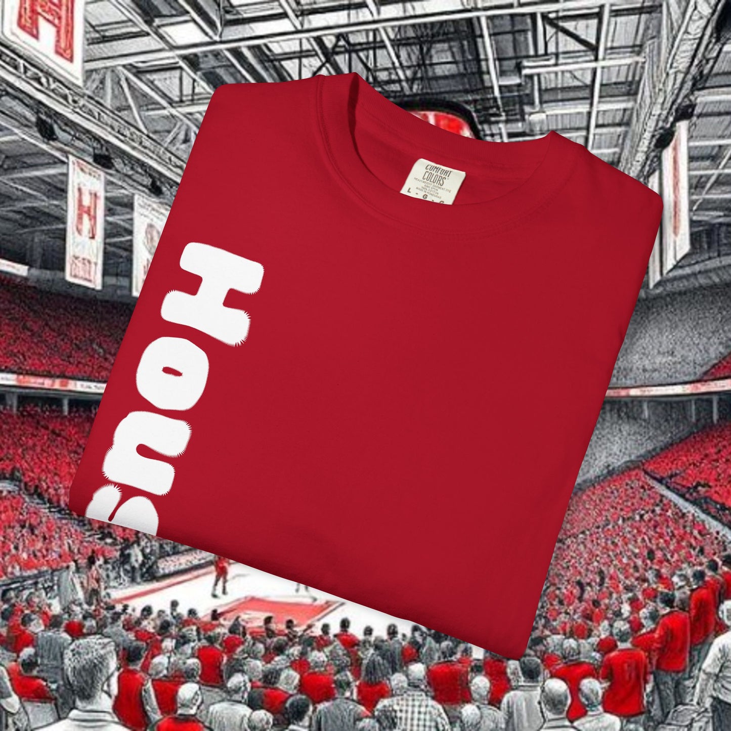Houston Unisex Garment-Dyed T-Shirt, Stadium Shirt, College Spirit Wear, Casual Tee, Game Day Apparel, Fan Gear